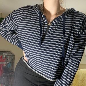 Navy Cropped Hoodie
